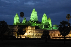 Angkor Wat Temple Light Up at Night
