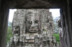 Enigmatic Stone Faces Starring at You at Bayon Temple, Angkor Thom