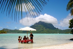 Dining in the Water at Bora Bora