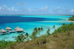 View of Bora Bora and the Beautiful Water That Surrounds It