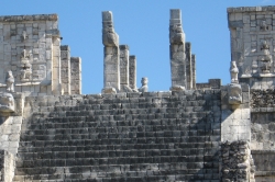 Details of the Warriors Temple Showing Chac Mool at Chichen Itza