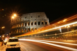 Active Shot of the Colosseum at Night