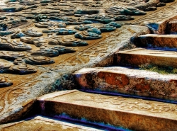 Nice textures of the steps and carvings