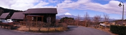 Cottage at Otome Shinrin Park With Mt Fuji in the Background