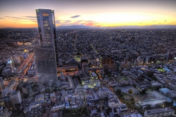Tokyo Sunset Shot With Mount Fuji In The Background