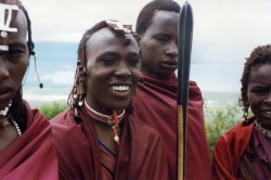 Masai Youths at the Rim of Ngorongoro