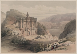 El Deir Petra Painting by David Roberts