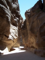 Twisting Road Through The Sandstone Canyon to Petra
