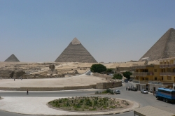 Pyramids at Giza From Pizza Hut Nearby