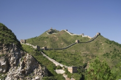 Distance View of The Great Wall Back to Jinshanling From Across the River at Simatai